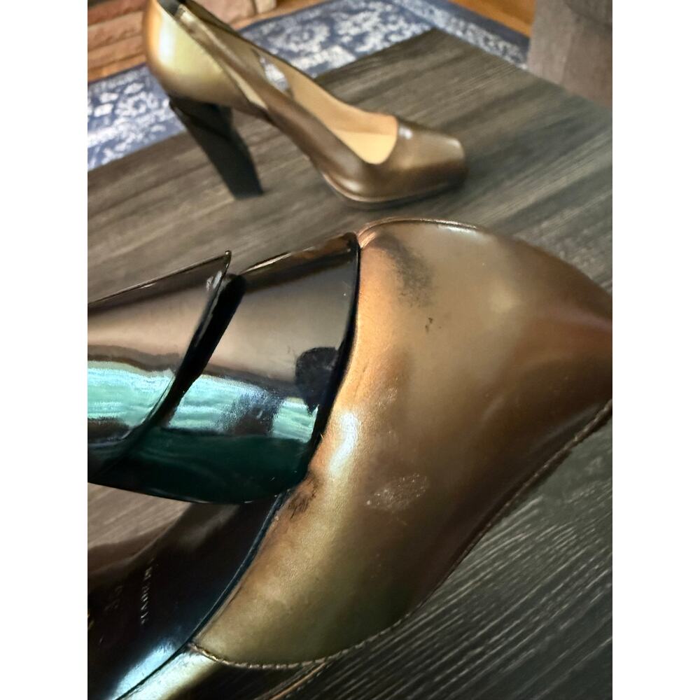Prada Metallic Bronze Leather Slingback Pumps Sz. 36 (COA) - Picture 6 of 9